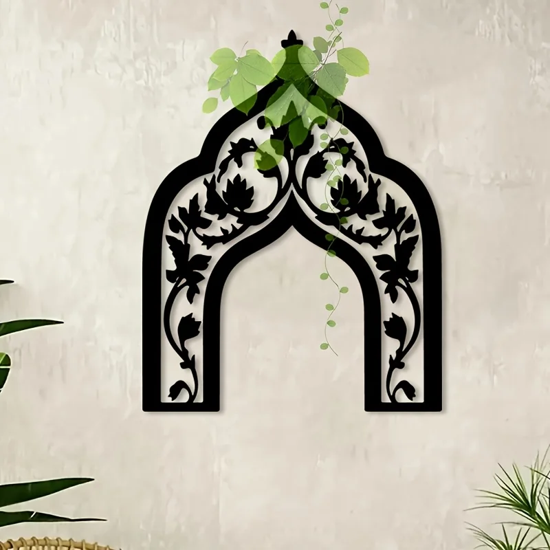

Металлическое настенное панно в исламском стиле (1 шт.) - Изысканный цветочный декор из кованого железа для молитвенных комнат, мечетей и культурных пространств