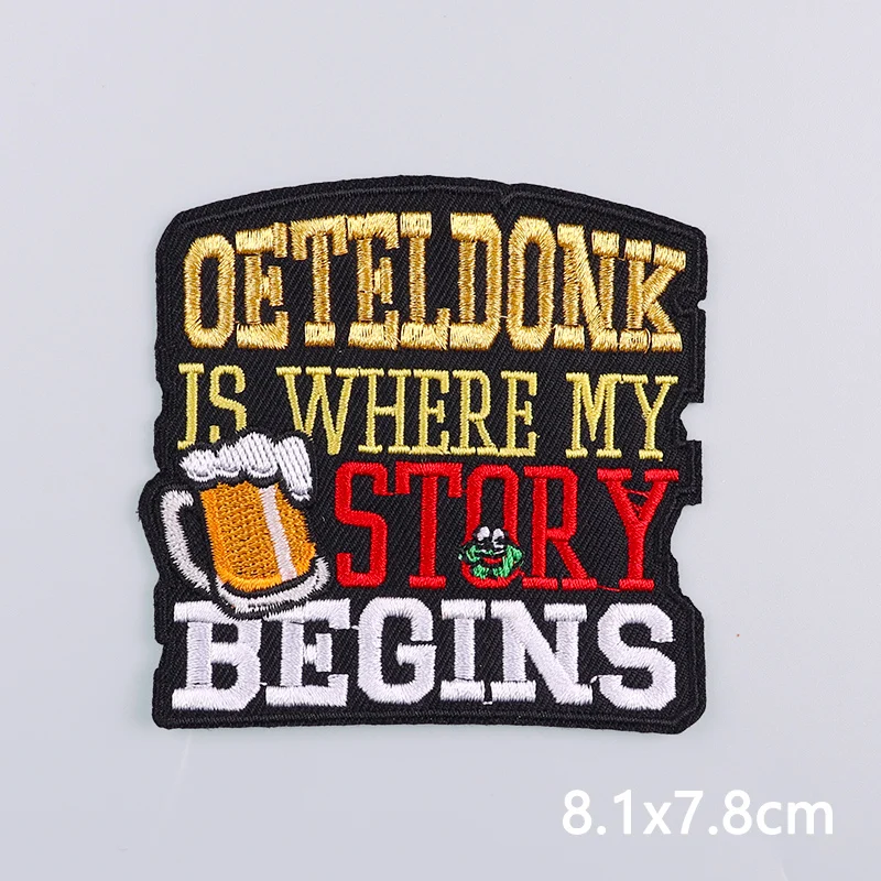Nederland Oeteldoonk embleem opstrijkbare geborduurde patches voor kleding carnaval voor Nederland geborduurde patches op kleding DIY