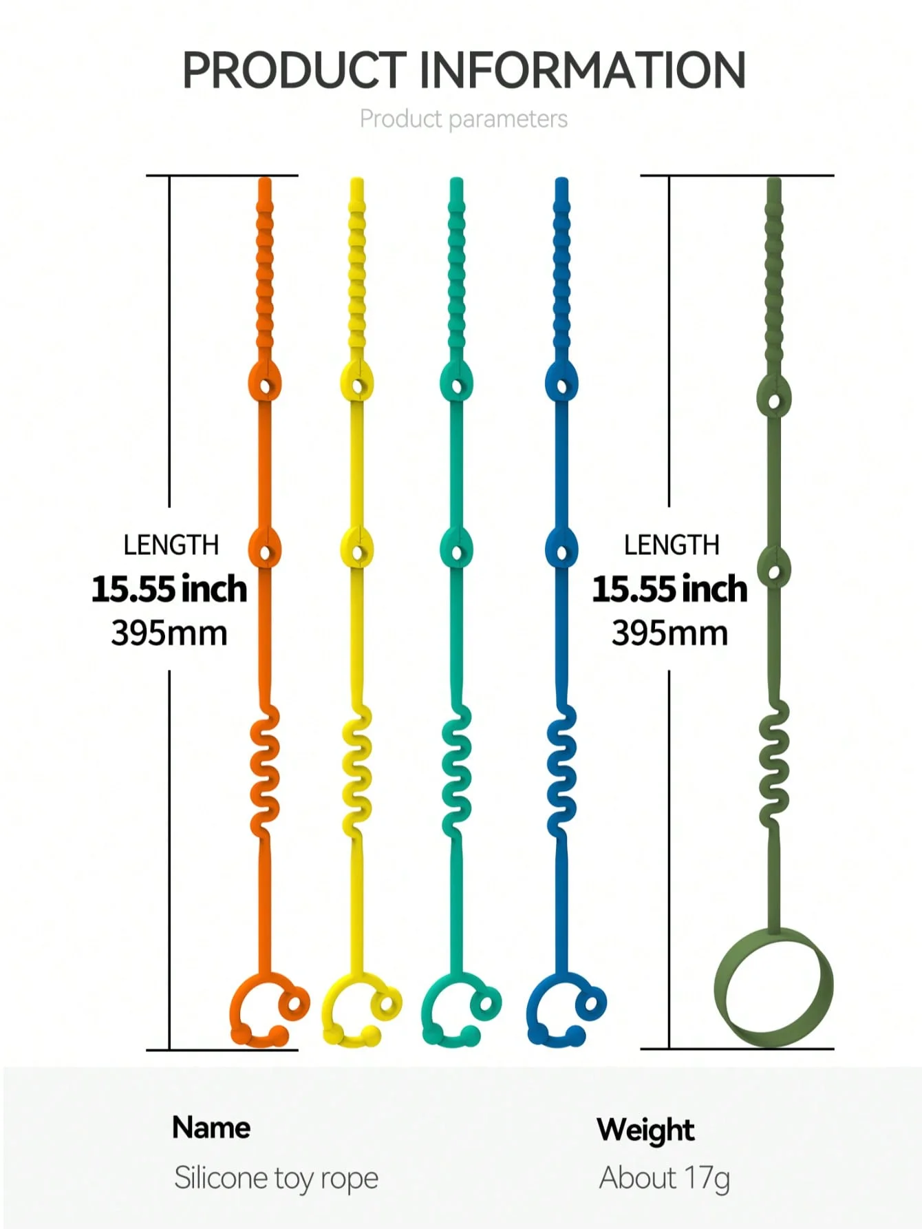 1PK Silicone Toy Strap. Long Adjustable Leash for Bottles & Pacifiers. Durable, Snap-Proof & Fits Strollers or Car Seats.