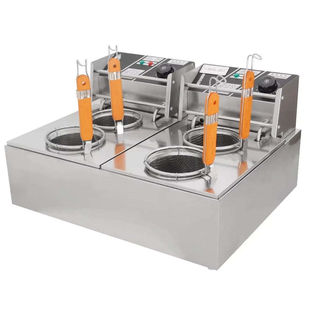 

XEOLEO Commercial 6L*2 Pasta Cooker 2500W*2 Electric Noodle Boiler 4-hole Noodle Stove Stainless Steel Cooking Noodle Machine