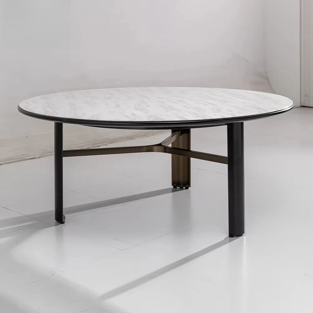 

Latest Design Italian Stainless Steel Furniture Luxury Guangzhou Marble Grooved Dining Table