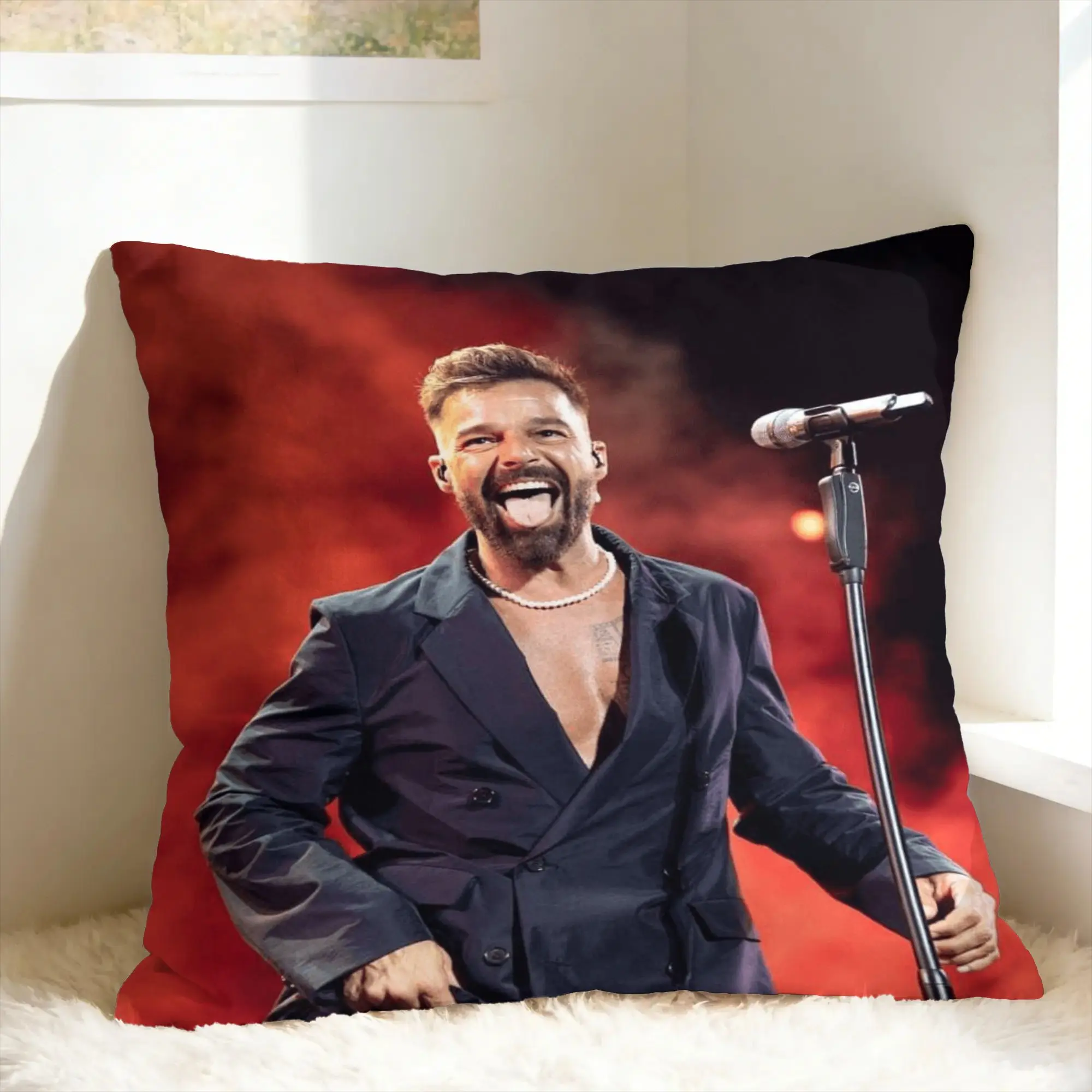 Funda de almohada R-Ricky Martin, funda de cojín suave, funda de almohada Vintage para sala de estar, cama, silla