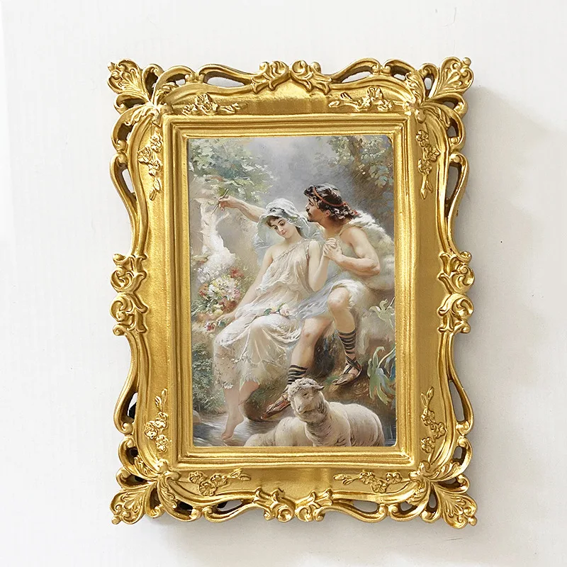 European-Style American-Style Gold Resin Photo Frame Decoration Wedding Photos Wedding Photo Frame Wall Mounted Decoration