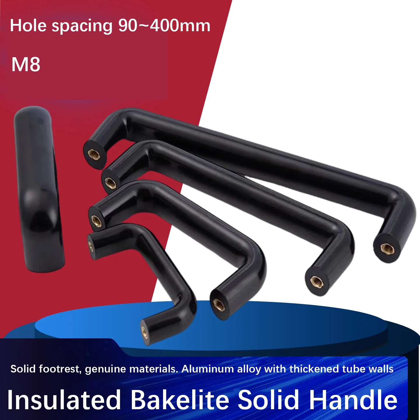 1pcs Ebonite Elliptical Pull Handles M8 Heat-Resistant Insulating Anti-Static Internal Threaded for Machine Tool Cabinets