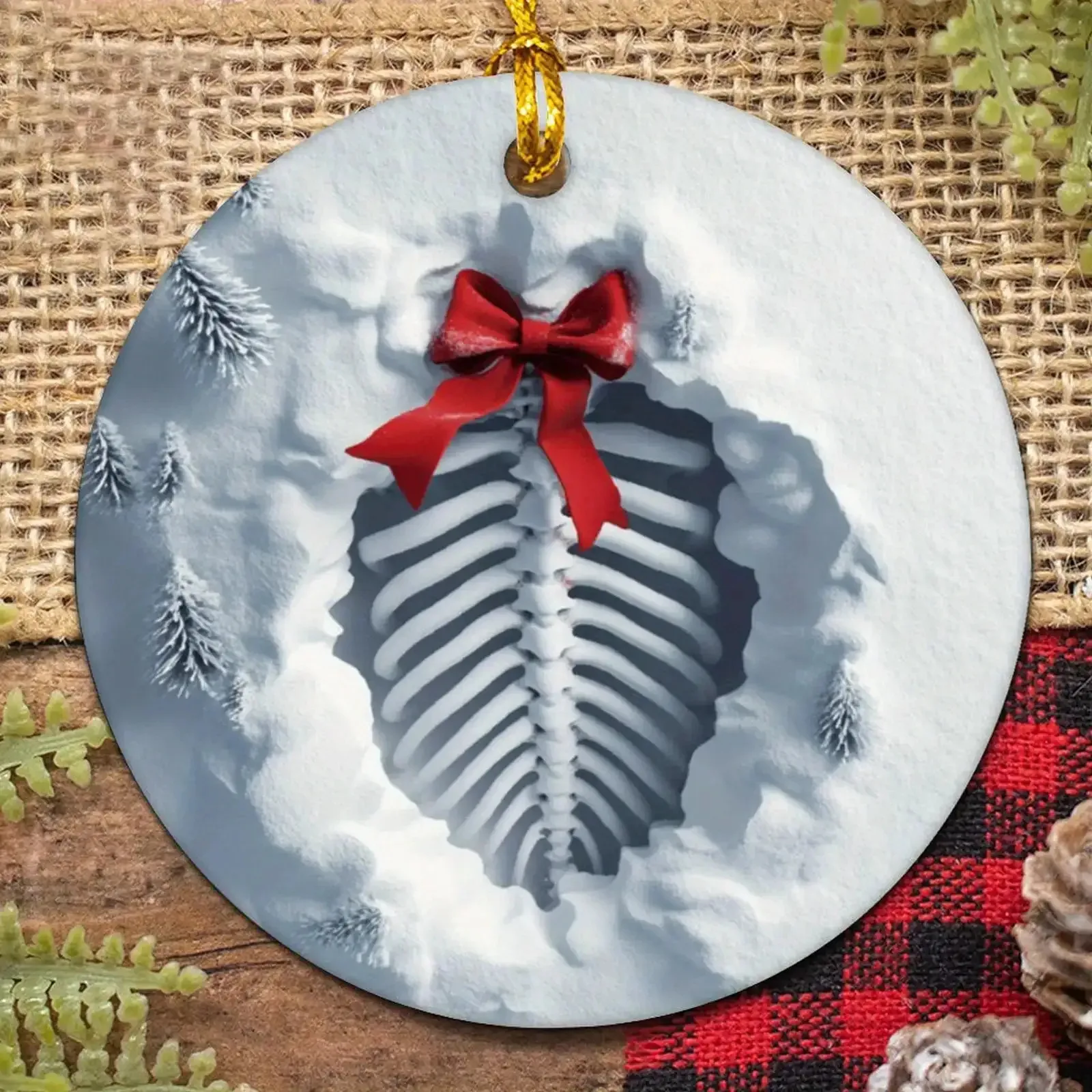 

Ceramic Hanging Decoration -3-inch Circular Ornament, Single-sided Printed Holiday Decoration, Suitable for Christmas, New Year