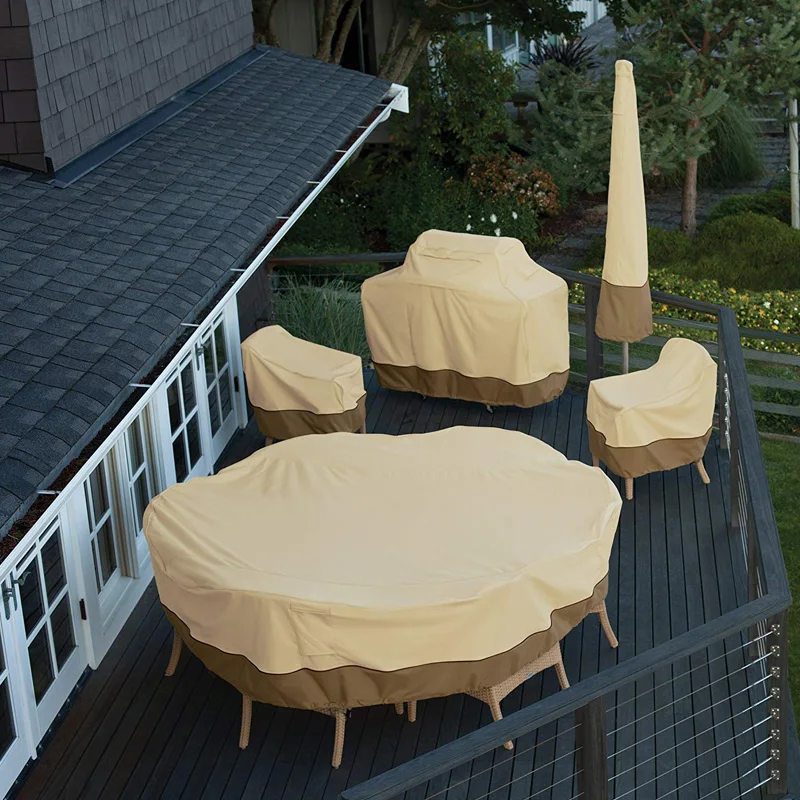 Outdoor Furniture Custom Waterproof Cover Machine Equipment Protective Cover Coffee Table Chair Sunproof Waterproof GardenCover