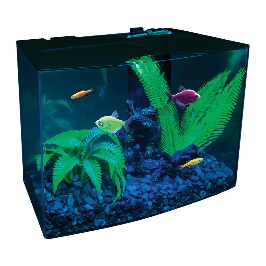 

Crescent Aquarium Kit 3 Gallons Includes Hidden Blue LED Light and Internal Filter
