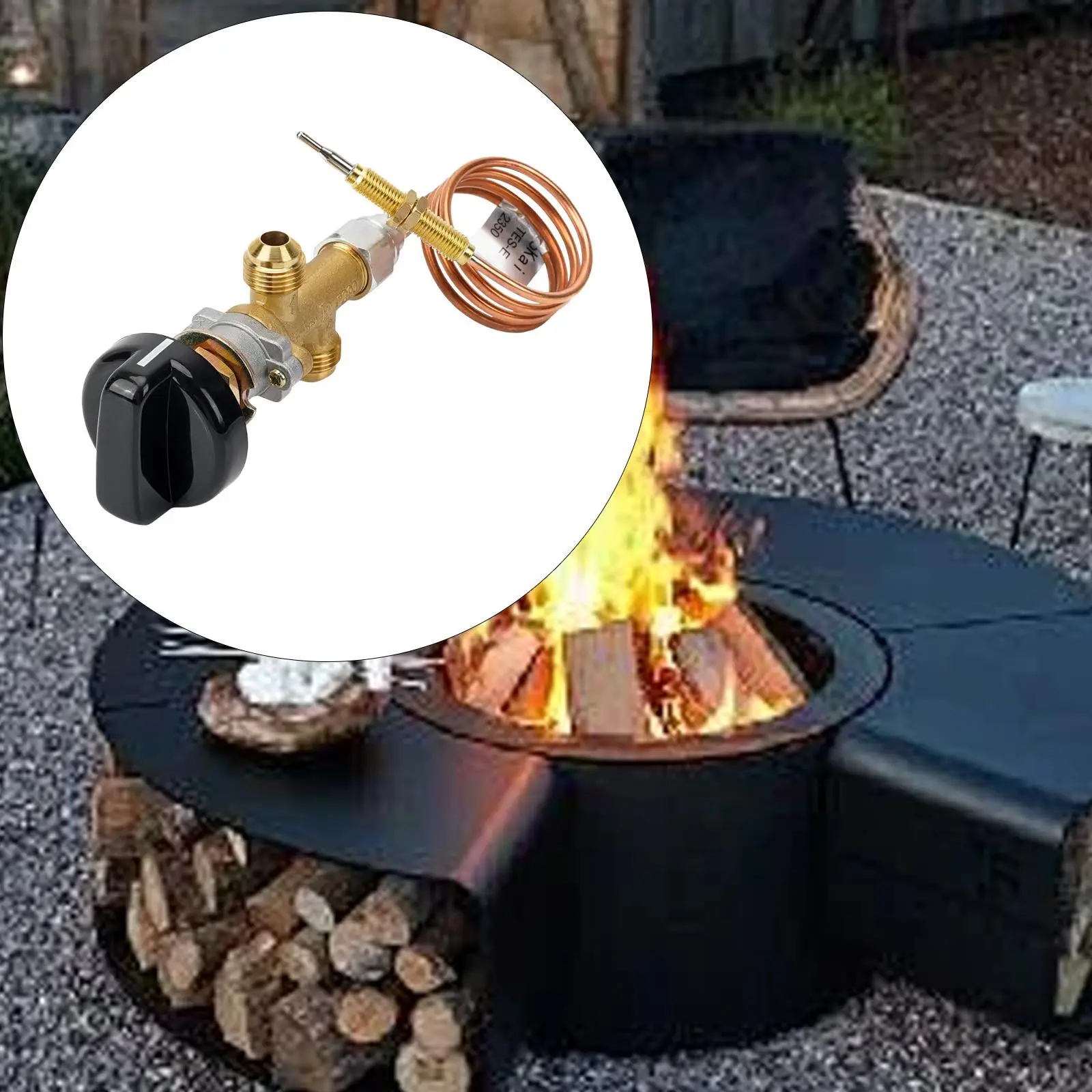 صمام التحكم في مدفأة الغاز مع مفتاح المقبض 23.62 بوصة جزء استبدال النار الحرارية للتخييم تأجير غرفة المطبخ