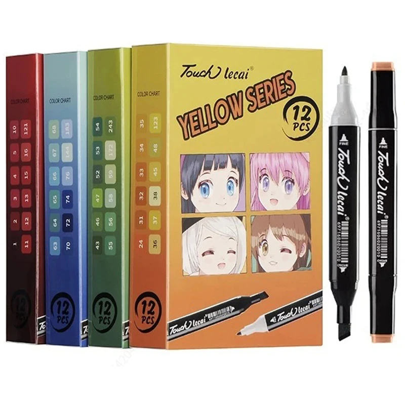 12 Colors Alcohol Based Markers, Alcohol Markers Set, Dual Tip Alcohol Sketching Drawing Markers Animation for Adults Kids