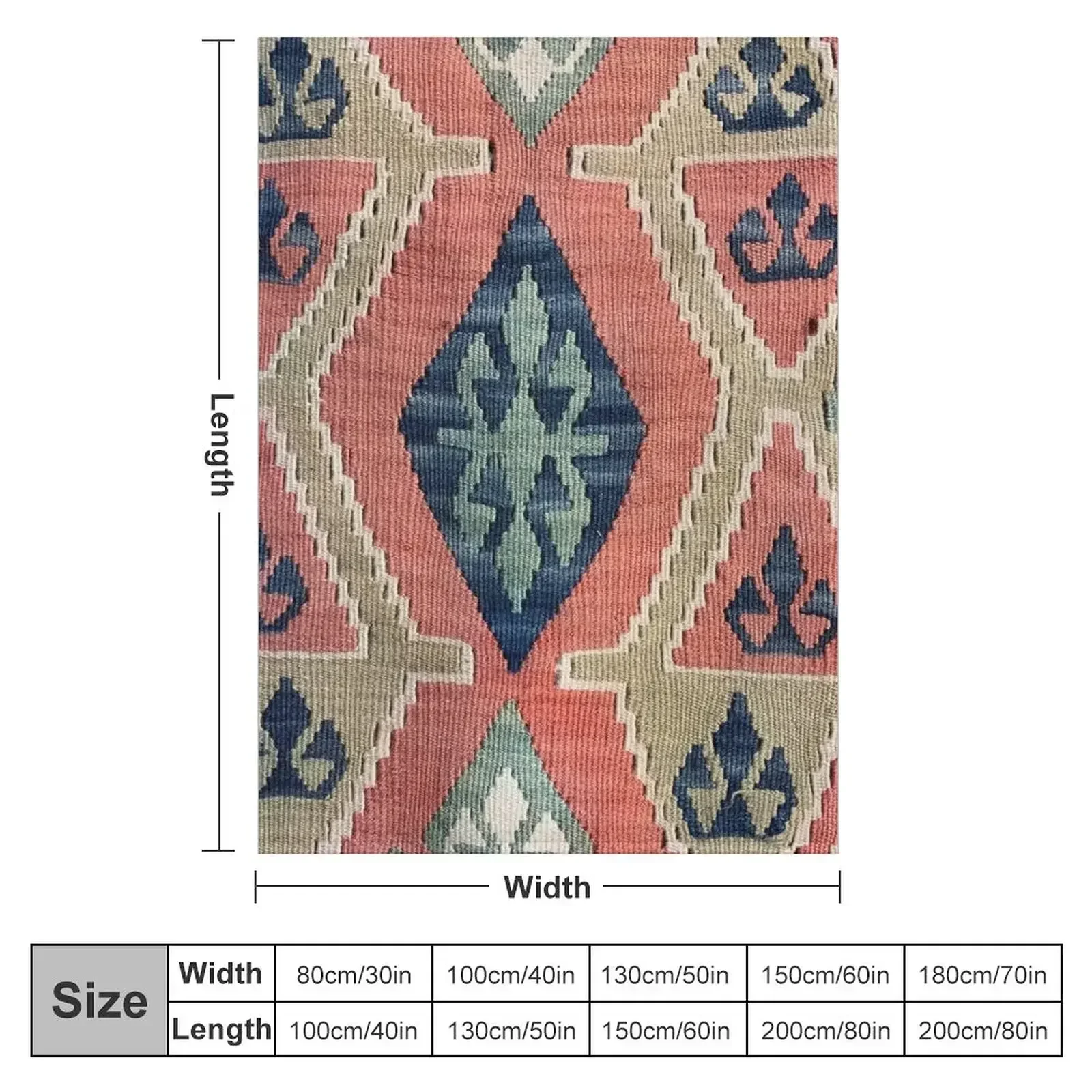 Decorative Kilim, Navaho Weave, Woven Textile Throw Blanket Baby Kid'S Shaggy Soft Heavy Blankets