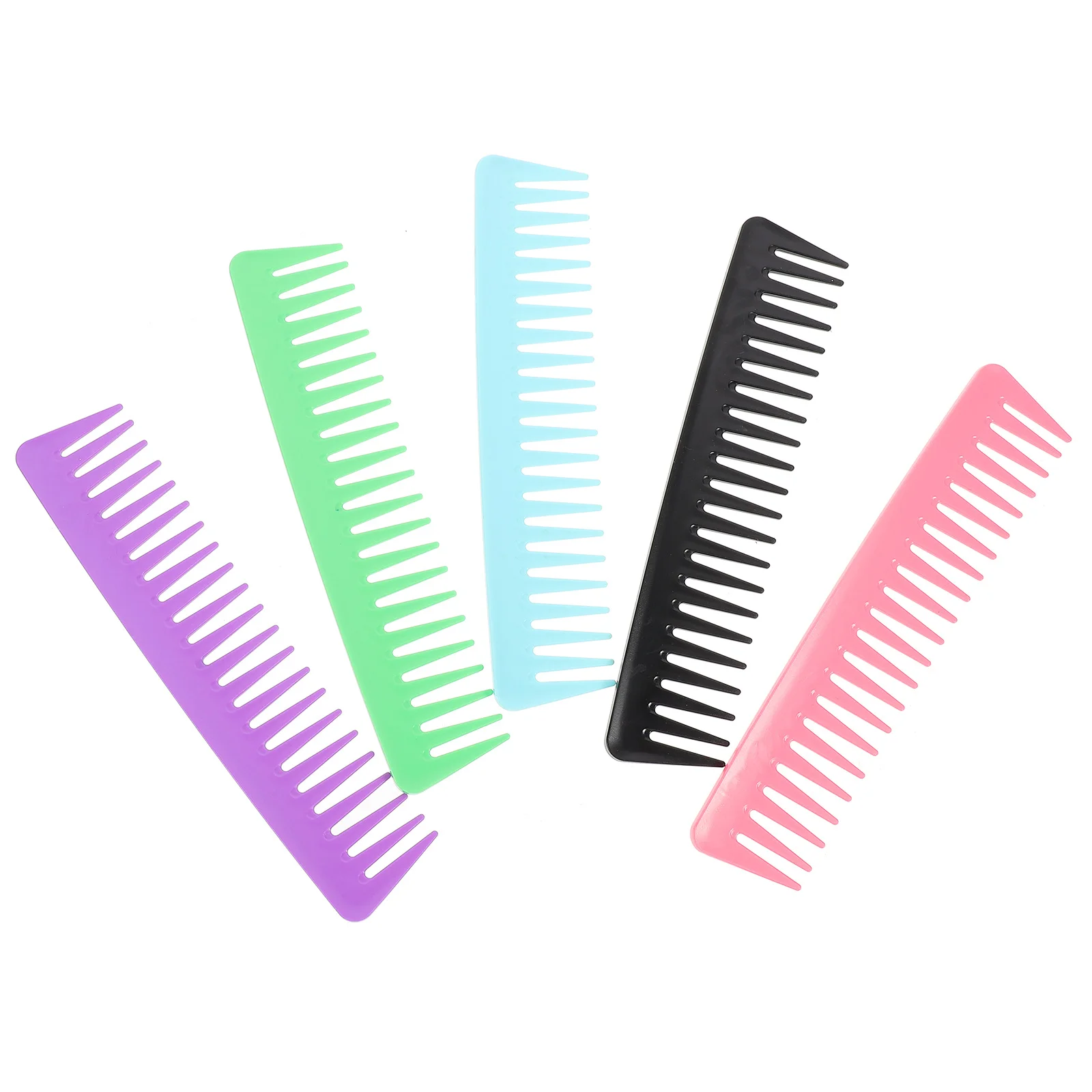 

5Pcs Wide Teeth Hair Styling Brush Flexible Bristles Less Damage Breakage Portable Lightweight Home Salon Use Hair Brush