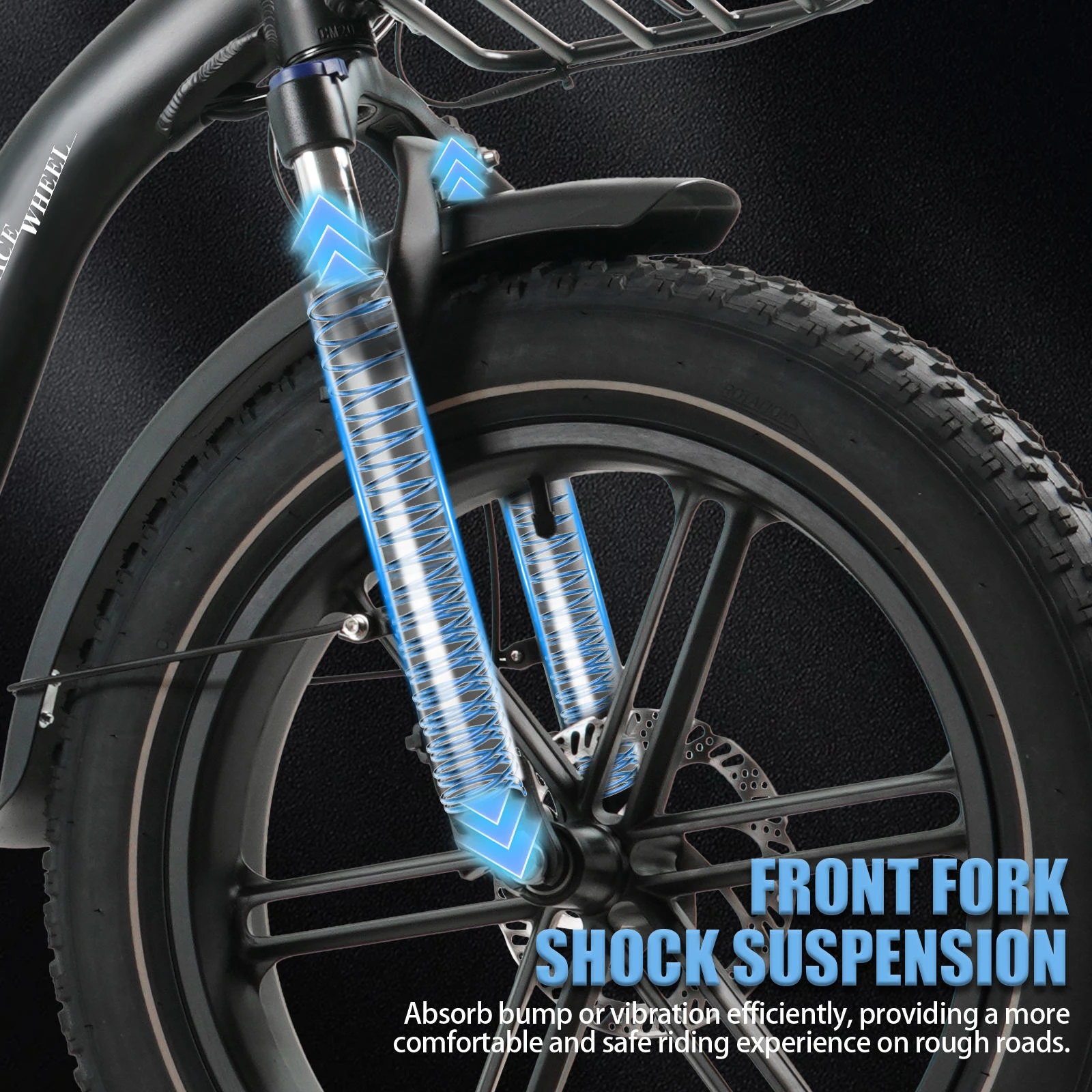 Bicicleta eléctrica plegable CMACEWHEEL Y20PRO con motor sin escobillas, batería extraíble de 48 V y 30 Ah, autonomía de 90 km, suspensión en la horquilla delantera, bicicleta eléctrica de montaña, neumáticos anchos de 20 x 4,0 pulgadas, ideal para desplazamientos en la nieve o por la ciudad, bicicleta eléctrica para todo tipo de terrenos, para adultos.