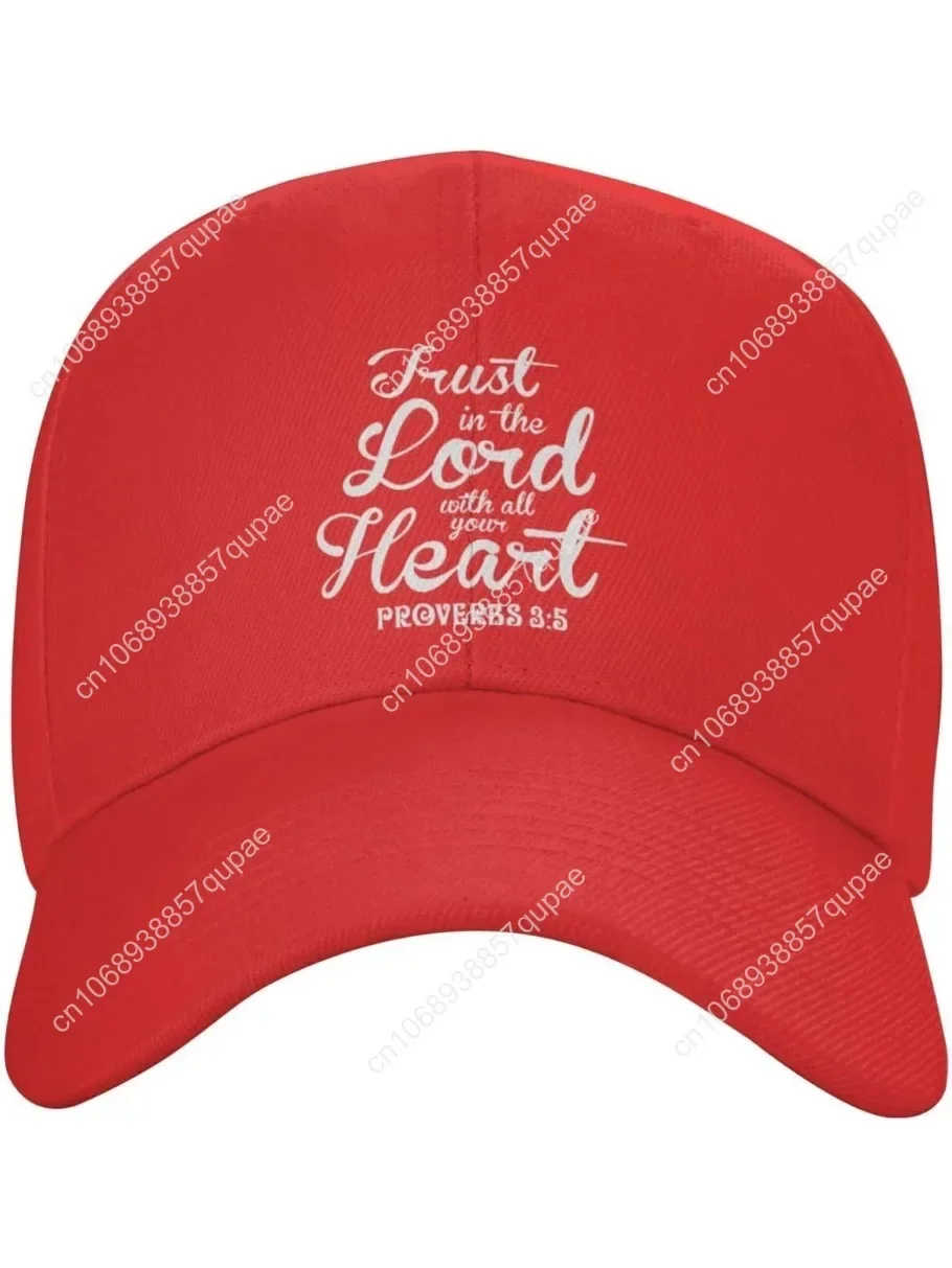 

Christian Gifts Religious Bible Gifts Proverbs 3:5 Gifts Red Trucker Hat Snapback Hat Baseball Cap for Men Women