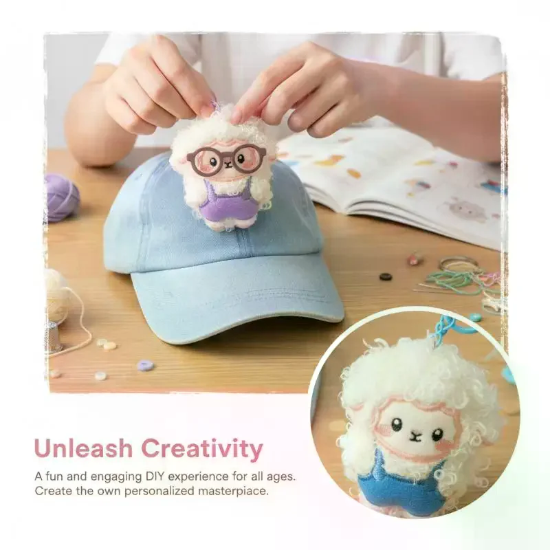 Cute Cartoon Fluffy Plush Sheep Keychain Soft Curly Fur Adorable Overalls Backpack Pendant Bag Charm for Girls