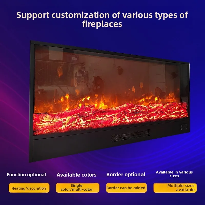 Customized Fireplace Core Simulation Flame Embedded Electronic Fireplace Decoration Cabinet American Electric Heater Decor