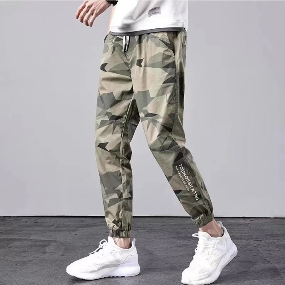 Spring/Summer 2024 New Workwear Men's Camouflage Leggings Lce Silk Thin Youth Fashion Casual Versatile Pants Breathable