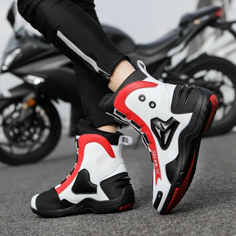 

Men's leisure motorcycle protective riding boots new four season anti slip outdoor comfortable anti fall motorcycle riding shoes