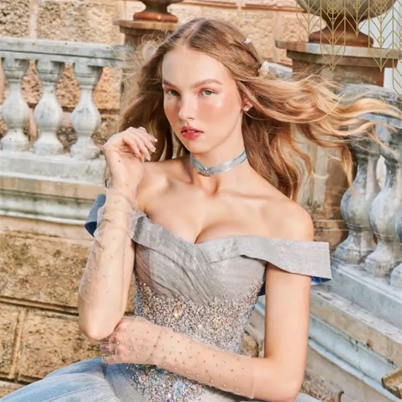 Vestidos de Quinceañera de Charro azul cielo, vestido de baile sin hombros, cuentas brillantes, dulce mexicano, 16, 15 años