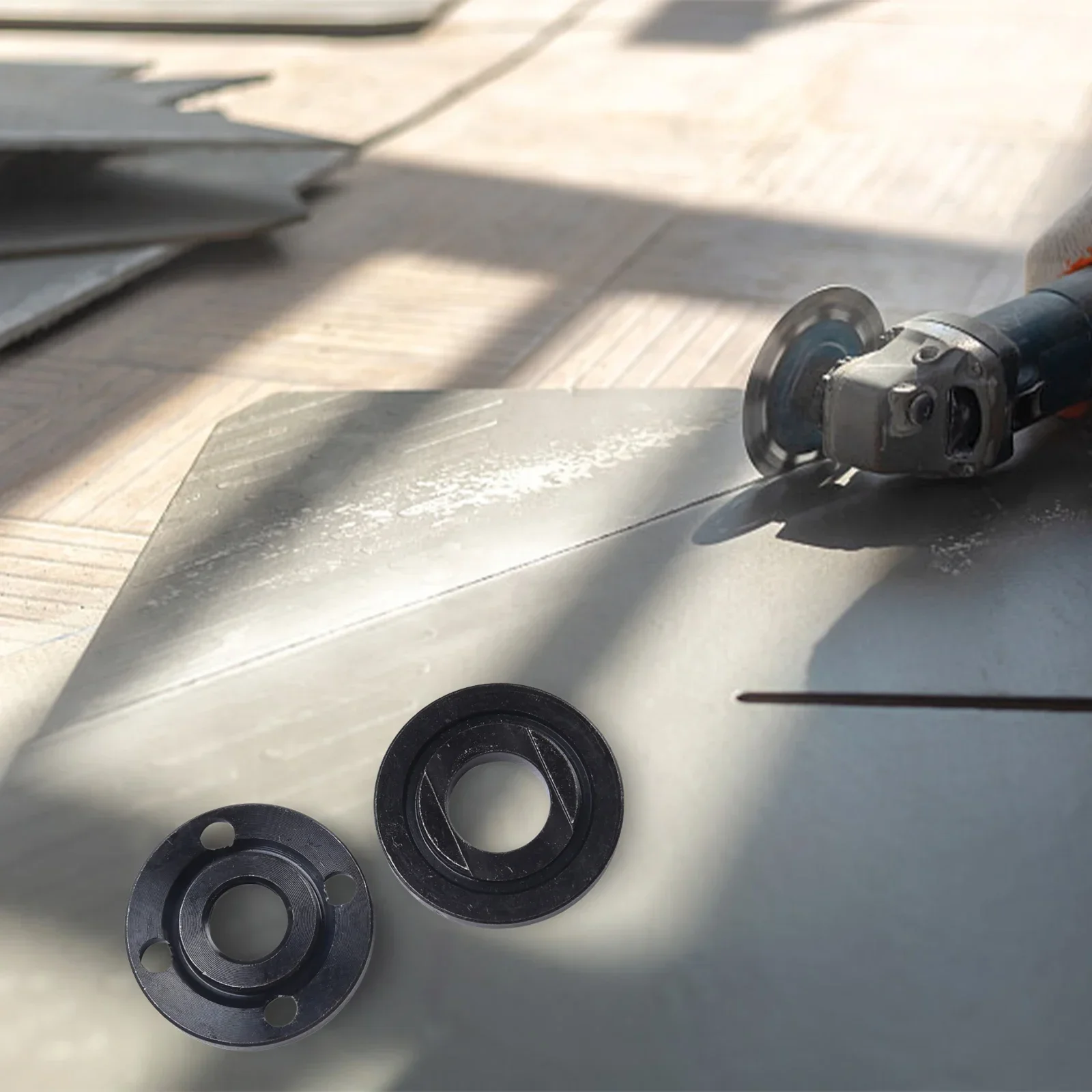 Black Pressure Plate Replacement Flange Nut Set Tools Inner Outer Power Tools Pressure Plate Flange Nut Practical