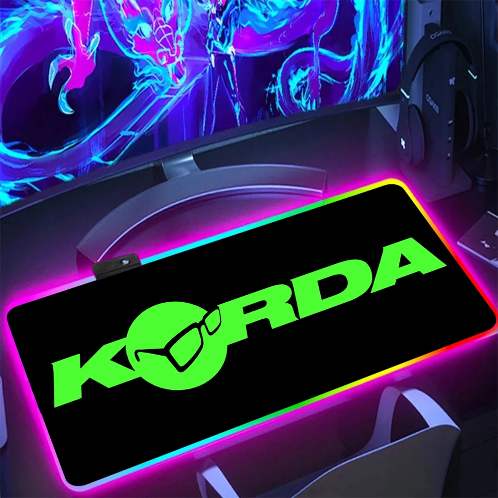 

KORDA RGB Pc Gamer Keyboard Mouse Pad Mousepad LED Glowing Mouse Mats Rubber Gaming Computer Mausepad