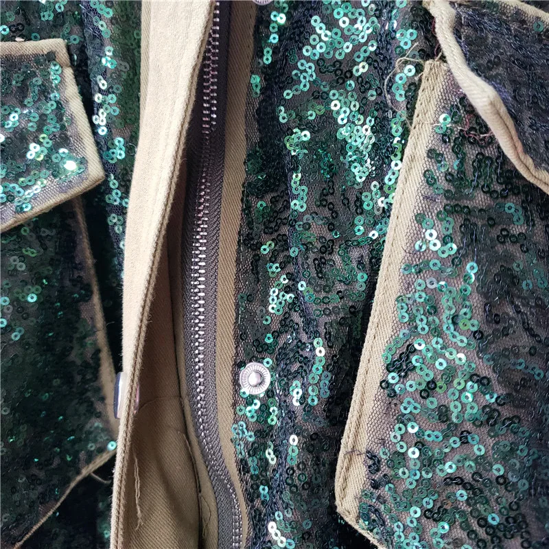 Europäische und amerikanische Modemarke 2025, neue Schwerindustrie-Paillettenjacke, Damentasche, kurze Jacke, Persönlichkeit