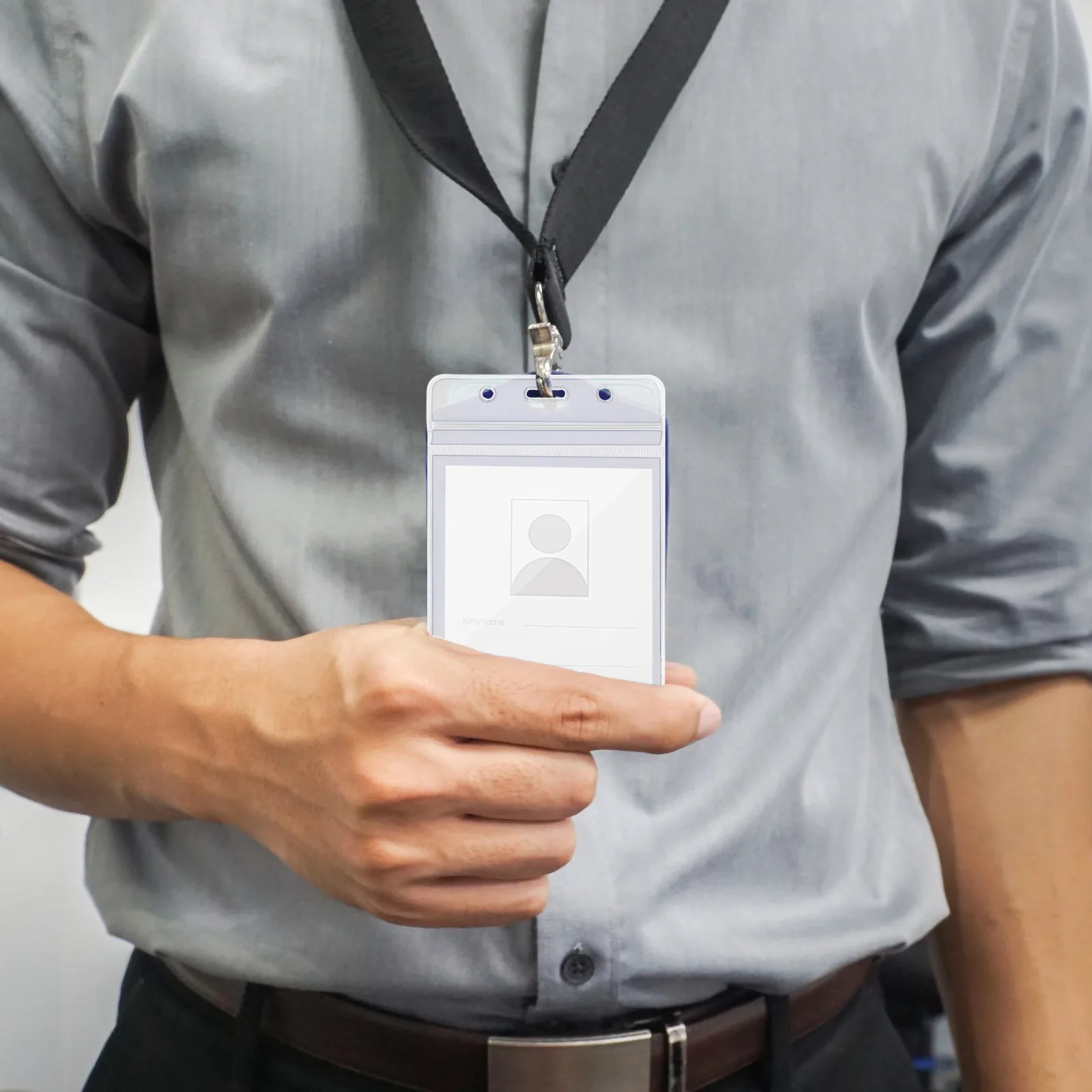 

30 Pcs ID Card Holder Clear Sleeves Binder Pvc Badge Sealable Cover Waterproof Name Tag Covers