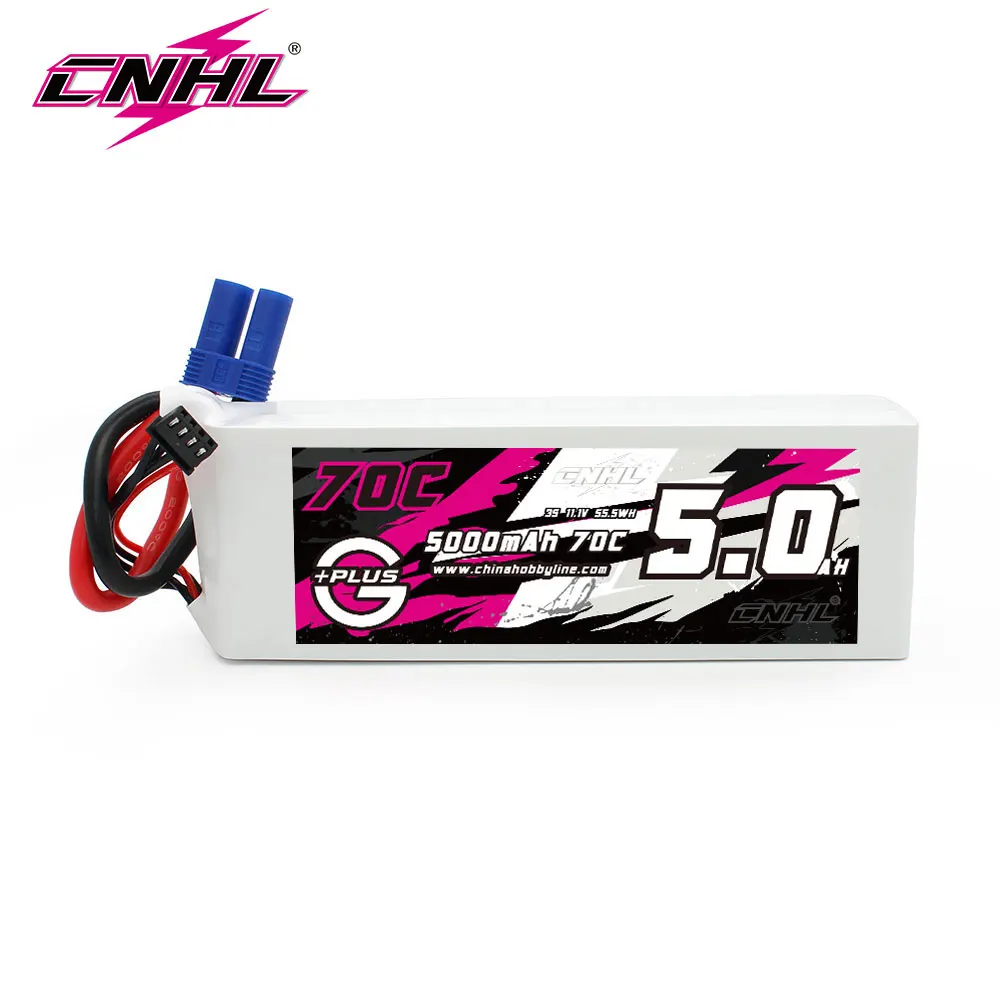 

CNHL 11.1V 3S Lipo Battery 5000mAh 70C With EC5 Plug For RC Car Monster Tank Truck Buggy Airplane Helicopter Speedrun Boat