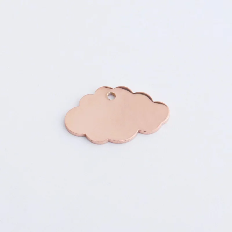 4pcs Stainless Steel Cloud Charms Stamping Blank Plates accessorie For carve Necklace Pendant DIY Crafts Jewelry Make