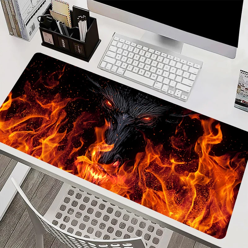cool Mouse Pads XXL Gamer Extended Desk Mat PC Computer Keyboard Pad Gaming Accessories Devil Demon Mousepad Non Slip Desk Decor