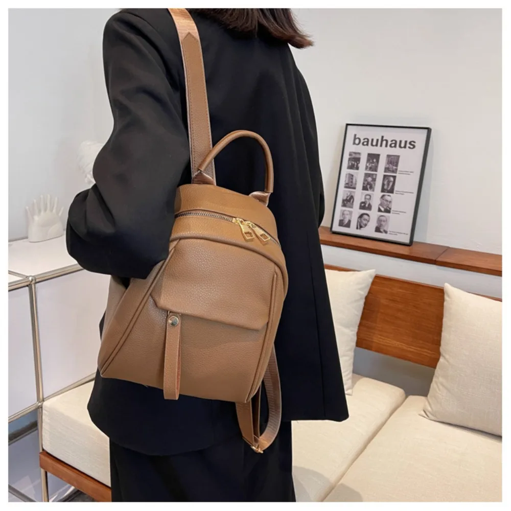 

Модный мягкий рюкзак из искусственной кожи, большая вместительная школьная сумка, повседневная многофункциональная сумка на плечо для женщин