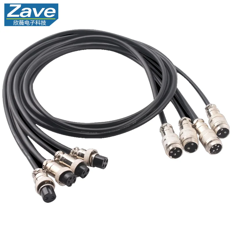 Dual-End Wired Aviation Connector GX16-2/3/4/5 Pin - Female-to-Female (FF) / Male-to-Male (MM) Soldered Connection Cable