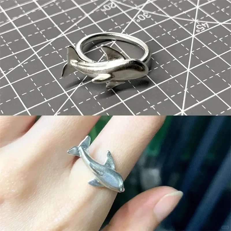 Cute Three-dimensional Whale Ring Marine Creatures Niche Creativity Exquisite Simplicity and High-end Feeling. Index Finger Ring