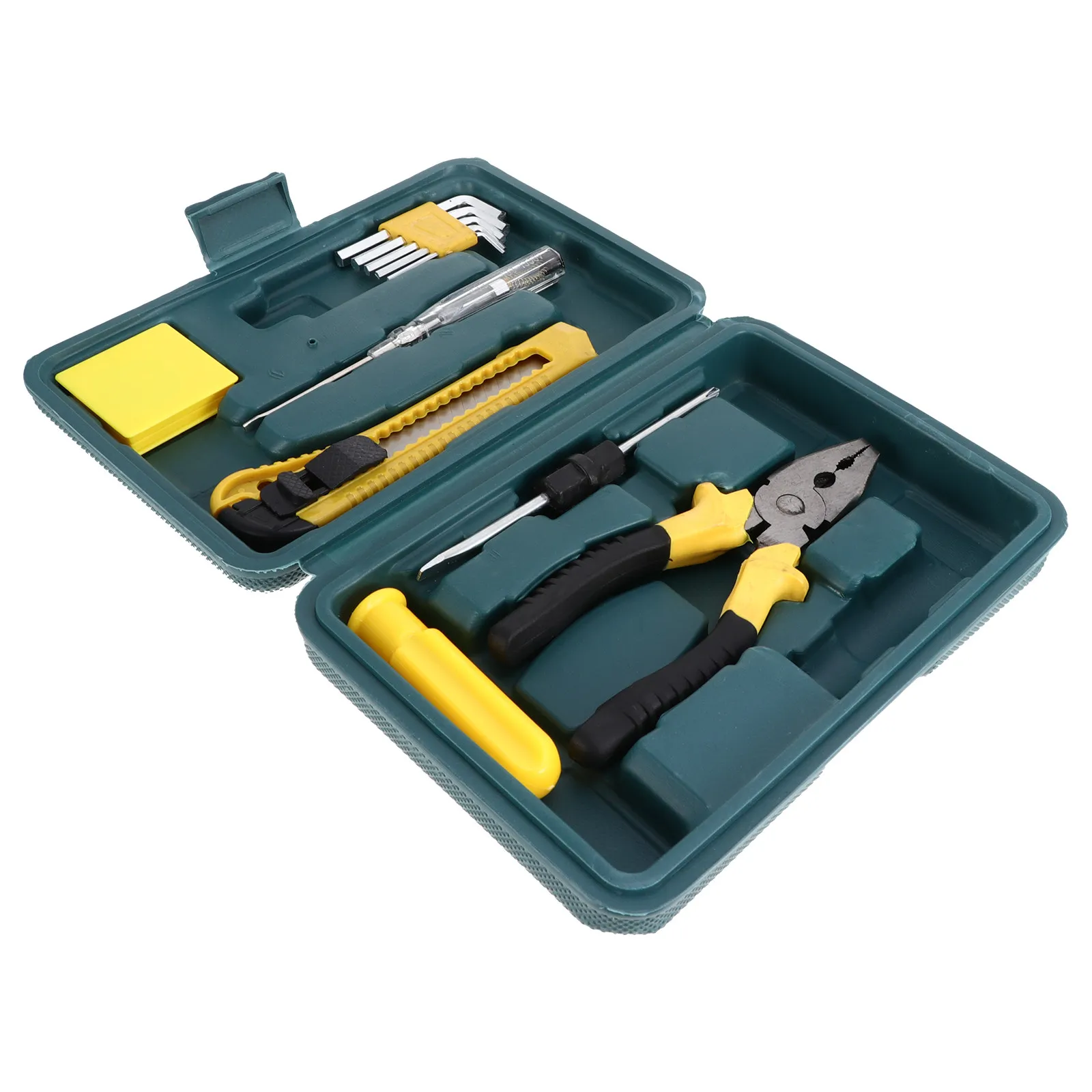1Set Car Tool Box Durable Hand Tools Kit High Polished Household Repairing Combination Tool Perfect for Home Garage Construction