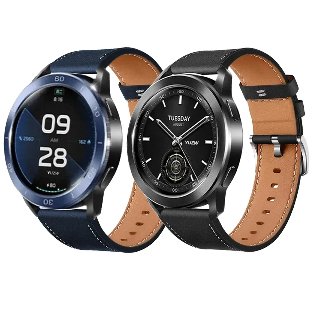 22mm 20mm Leather Strap for Xiaomi Watch Watch S3 Genuine Band Mi Watch 2 Pro Color 2/S1 Active/S2 42 46mm Business Wristbands