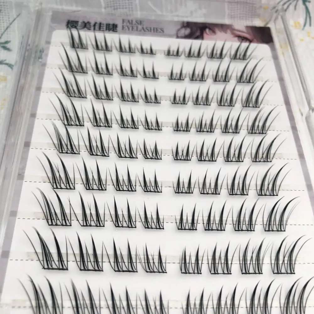 6/10/20 Rows Fox-Winged False Eyelashes Natural Thick Voluminous Fiber Glue-free Eyelashes 9-13mm Lengths Korean Style Lashes