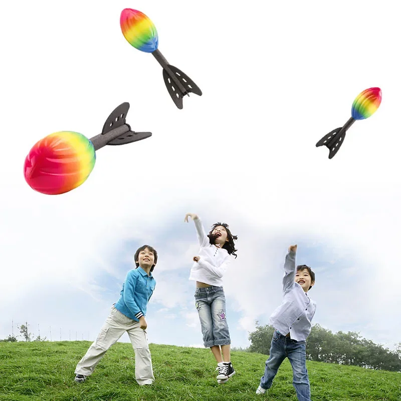 Rainbow Mini Rocket Soft Foam Throwing Game for Competitive Outdoor Fun Perfect Toy Sports Gift for Boys and Kids Anywhere