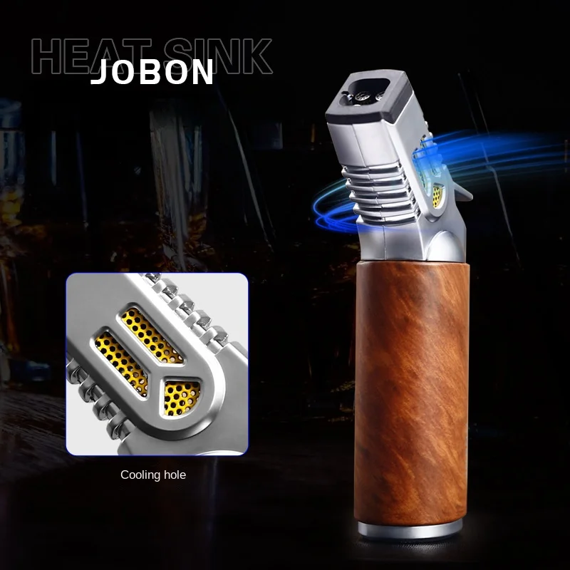 JOBON High Temperature Four-fire Direct Injection Butane Inflatable Lighter Outdoor Windproof Cigar Charcoal Ignition Tool