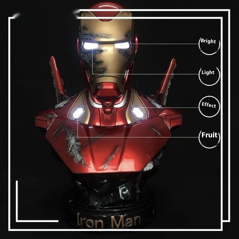 

1: 2 Marvel Comics Iron Man Mark 50 Bust Battle Damage Edition Resin Model Decoration Statue as a birthday gift for friends