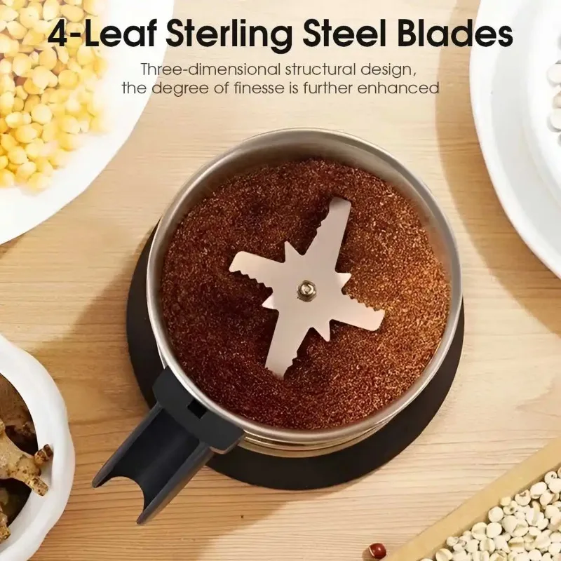مطحنة القهوة الكهربائية المكسرات الفول التوابل خلاط الحبوب طاحونة القهوة الفول المروحية آلة للمنزل المطبخ التخييم الاتحاد الأوروبي التوصيل 200