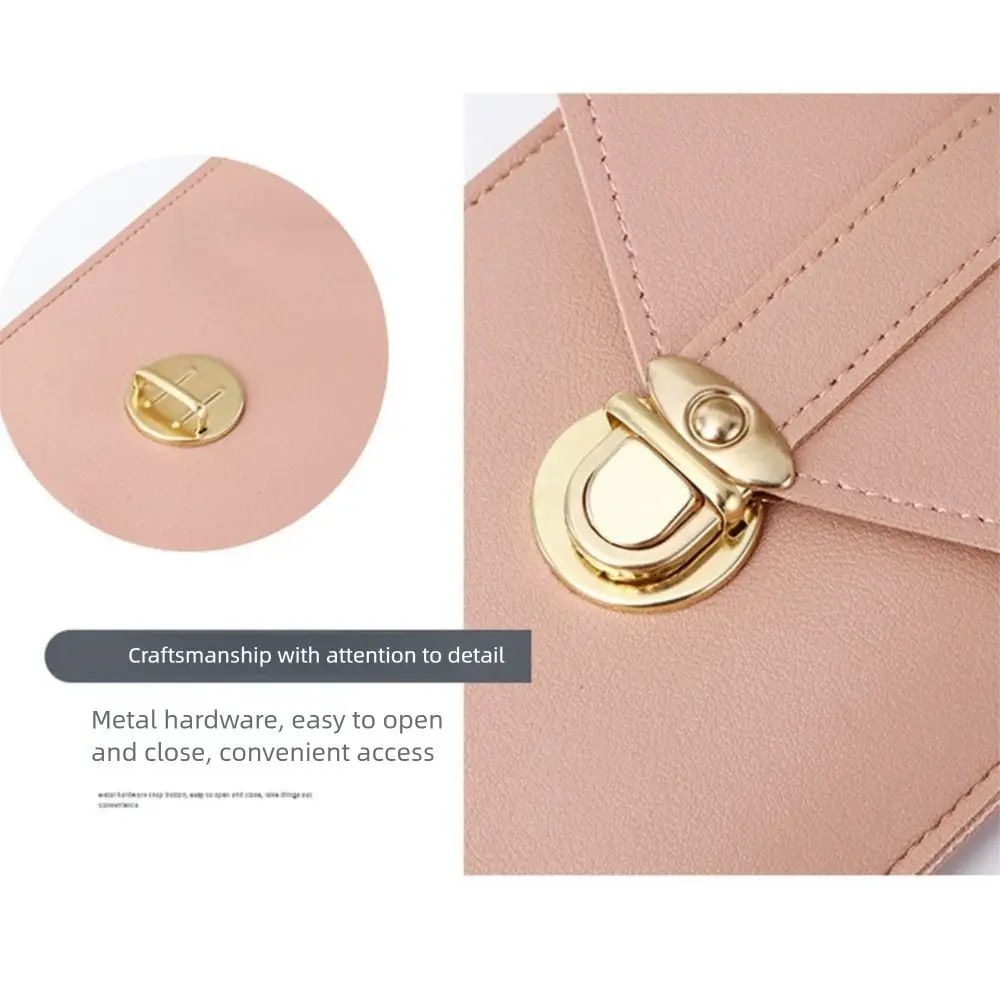New PU Leather Touch Screen Phone Purse Strap with Hook Closure Portable Shoulder Handbag Multi-function Mobile Phone Bag