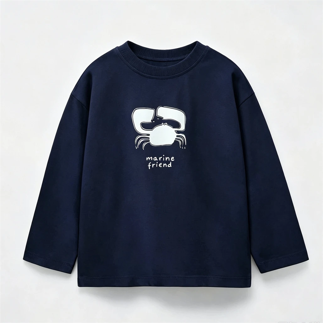White Long Sleeve T-shirt Strawberry Print Round Neck Base Shirt New Design Pure Cotton Base Shirt Cute Tees Toddler Pullovers