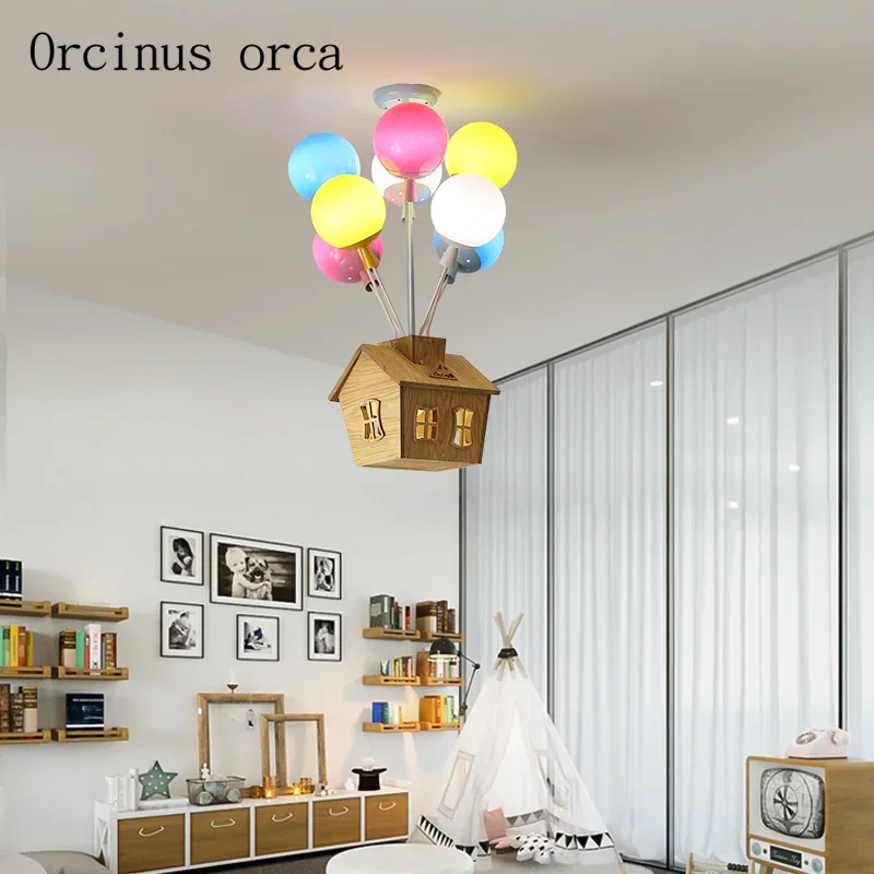 Cartoon creative color hot-air balloon pendant lamp Boy Girl Bedroom children room lamp modern  LED house pendant lamp