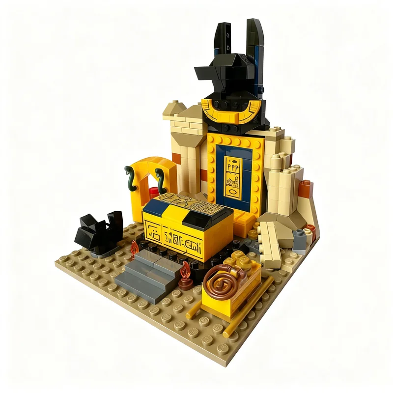 277pcs MOC Pharaoh Tomb Adventure Explorer Model Building Blocks Home Decor Desk Display Shelf Accent Collector Gift For Adults