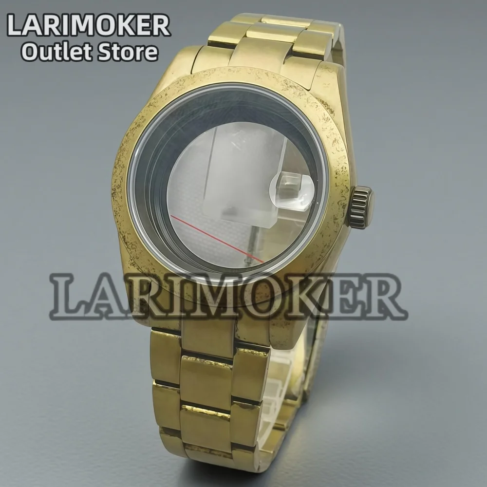 LARIMOKER 39mm Stainless Steel Bronze Coating Sapphire Glass Case Compatible with NH35 ETA2824 PT5000 Miyota 9015 Movements