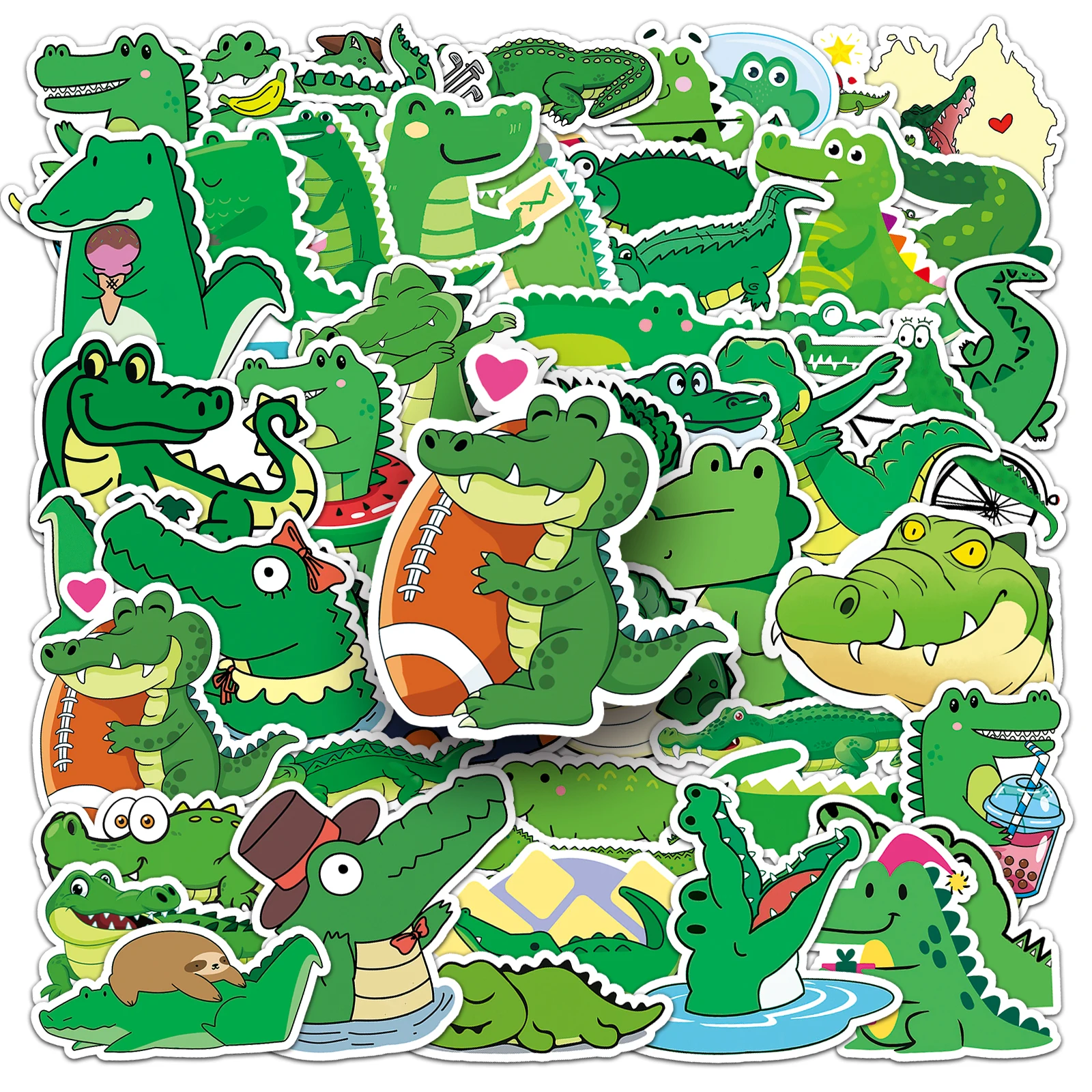 50pc Cartoon crocodile series Cartoon Cute Graffiti Stickers Suitcase Laptop Guitar Skateboard Personalized Decoration Stickers