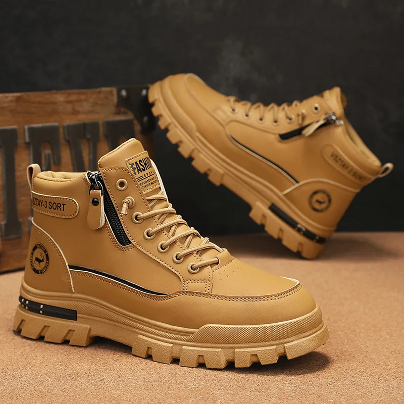 

New Spring / Autumn High Top Men's Board Shoes Fashion Trend Thick Bottom Men's Casual Shoes