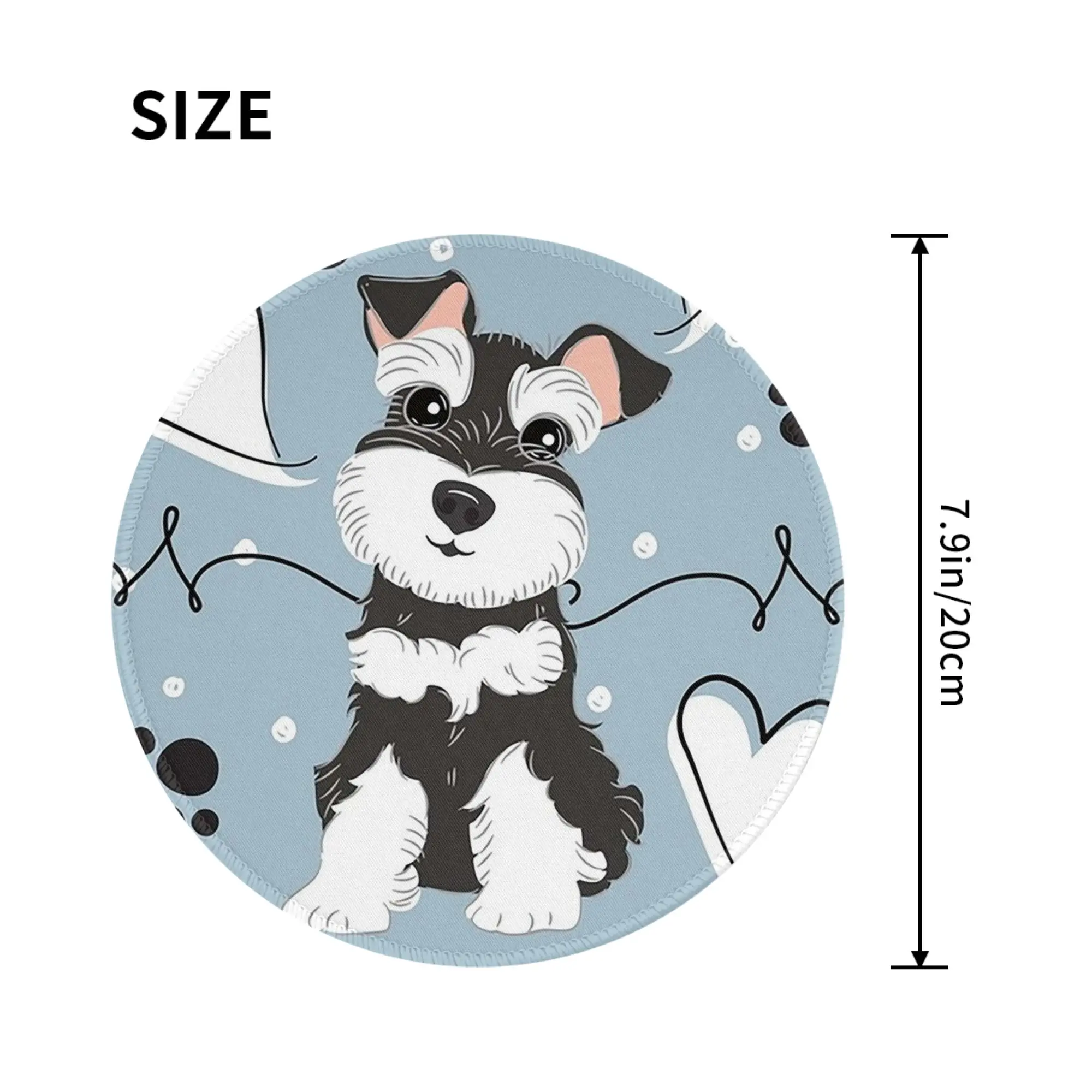 Love Black White Miniature Schnauzer Mouse Pad Computer Keyboard Mouse Mat Gaming Laptop Desk Mat Office Accessories Table Mats