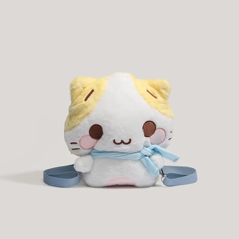 만화 ‌ Masyumaro 부드러운 플러시 배낭 애니메이션 박제 동물 플러시 장난감 Schoolbag 귀여운 학생 배낭 소녀 크리스마스 선물