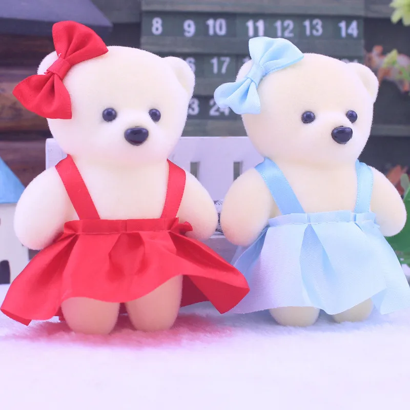 10PCS Flower Gift Box Bear Bow Plush Foam Toy Satin Cartoon Packaging Bouquet Plush Bear Doll Wedding Children Christmas Gift