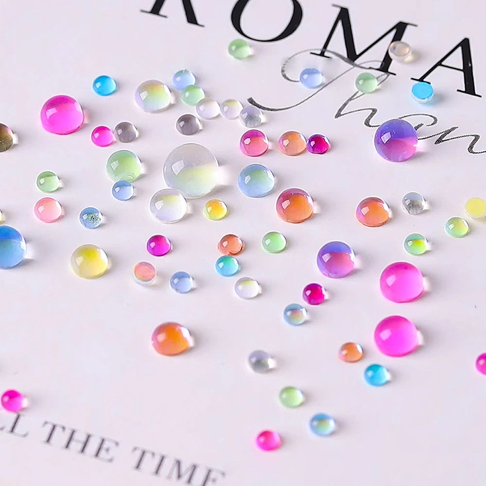 1Box Candy Macaron Glas Kristall Perle Nagel Charms Aurora Meerjungfrau Flatback Blase Perlen Nail art Dekorationen DIY Maniküre zubehör